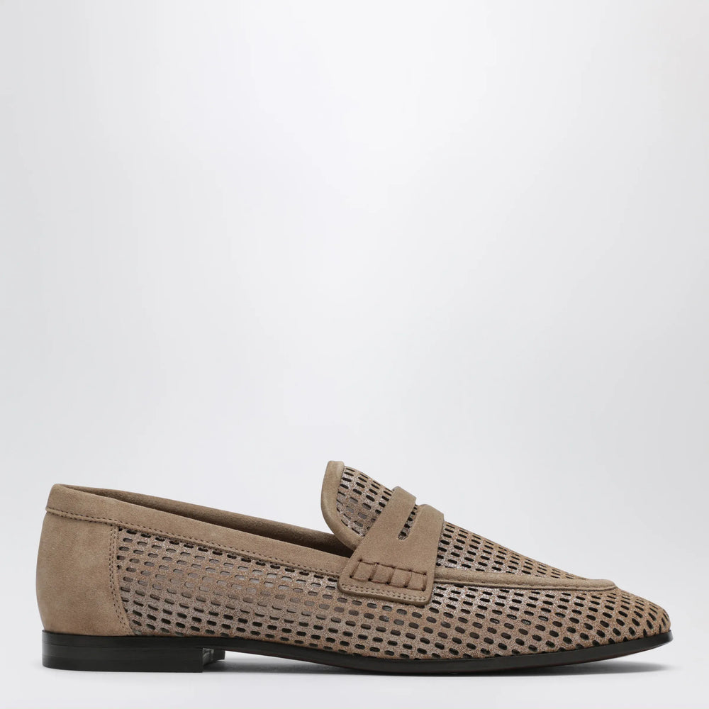 Brunello Cucinelli - Brown loafers in Sparkling Net leather Brand Shoes 38 IT