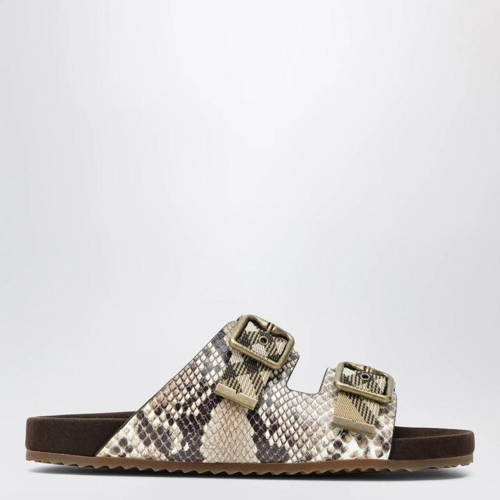 Burberry - Urchin sandals in leather with python print Brand Shoes 36 IT