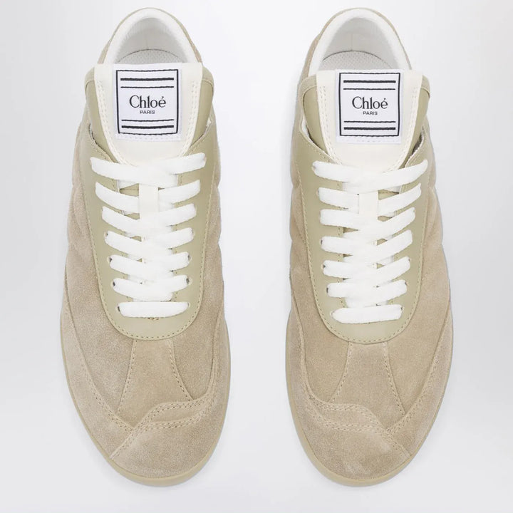 Chloé - Chloé Kick Pale Khaki suede Sneakers Brand Shoes