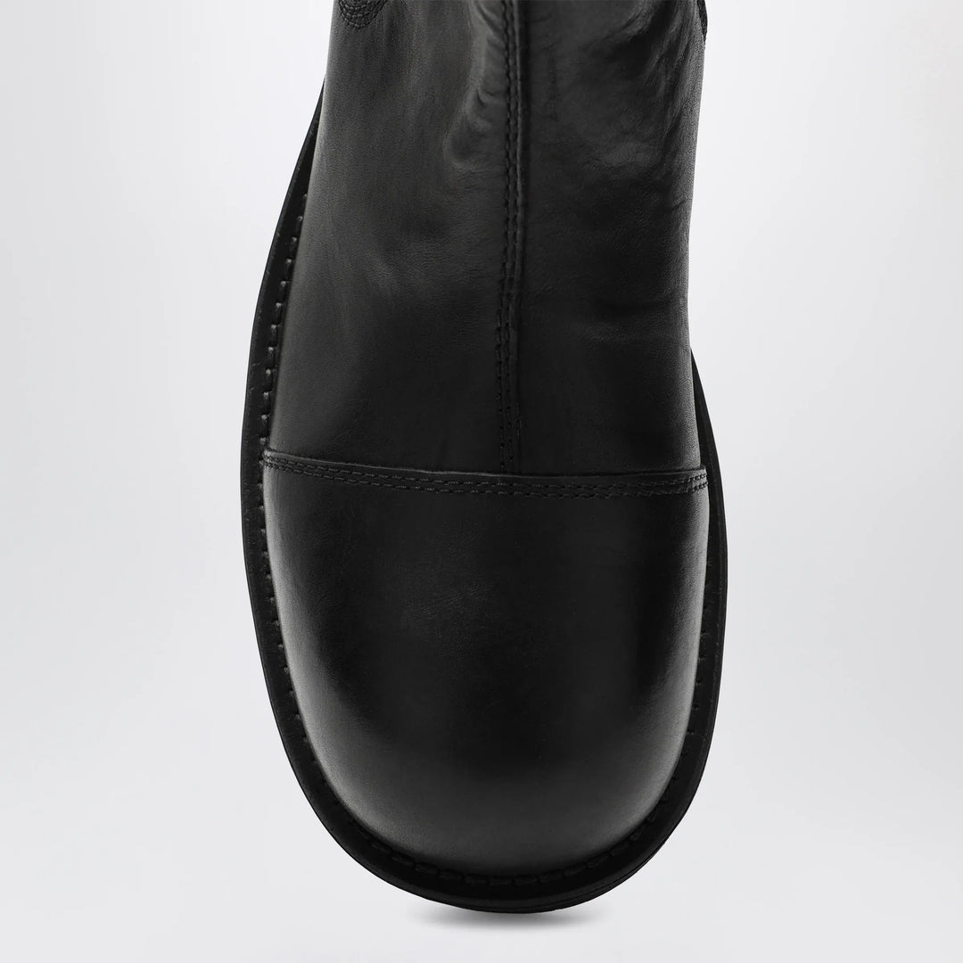 MM6 Maison Margiela - Black leather Chelsea Biker boots Brand Shoes