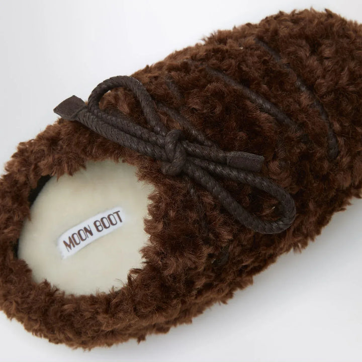 Moon Boot - Dark brown curly shearling mules Brand Shoes 35/36