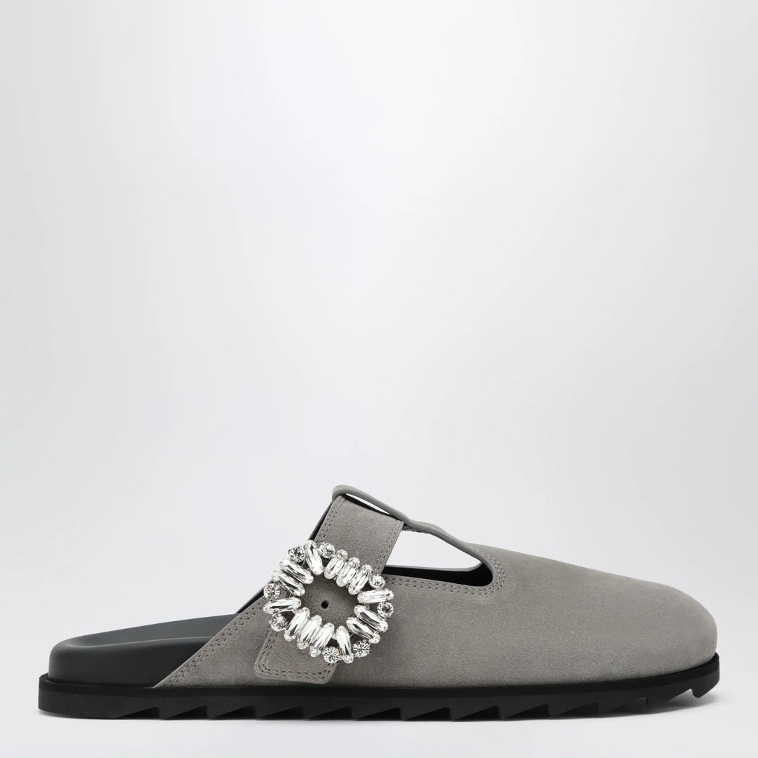 ROGER VIVIER - Slidy Viv Mules in suede clay-coloured Brand Shoes 36 IT