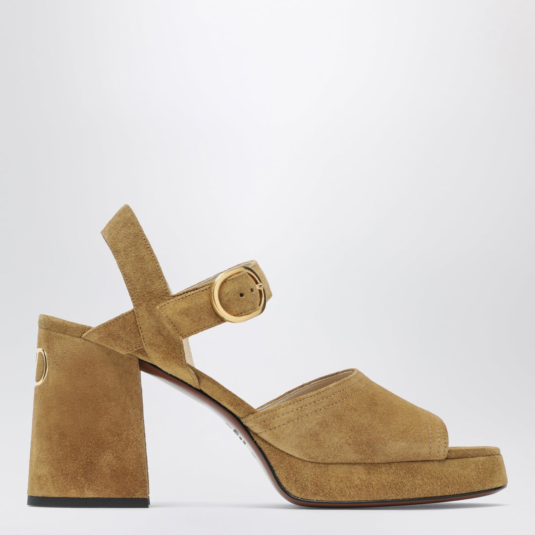 Shoes Valentino Garavani - Beige Fawcette platform sandals in split leather Brand