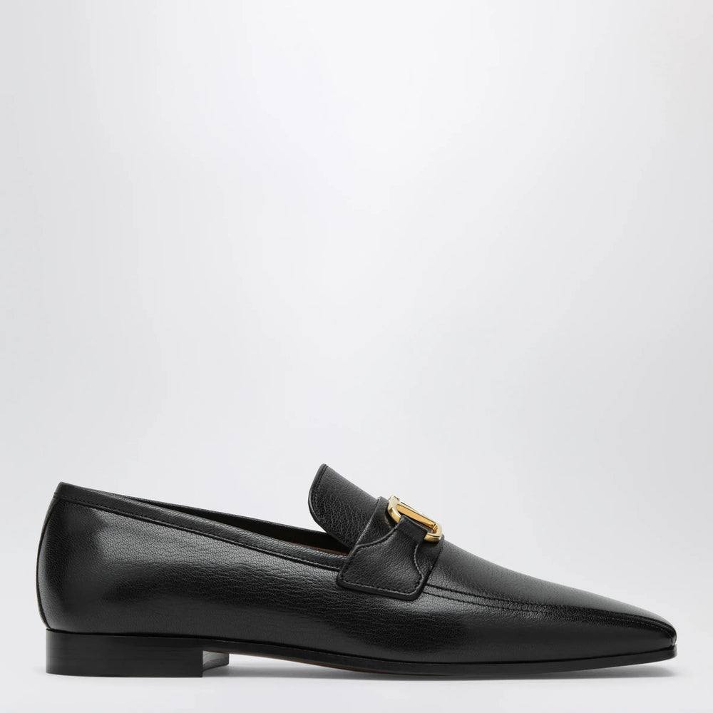 Valentino Garavani - Black Vlogo Signature goatskin loafers Brand Shoes 40 IT