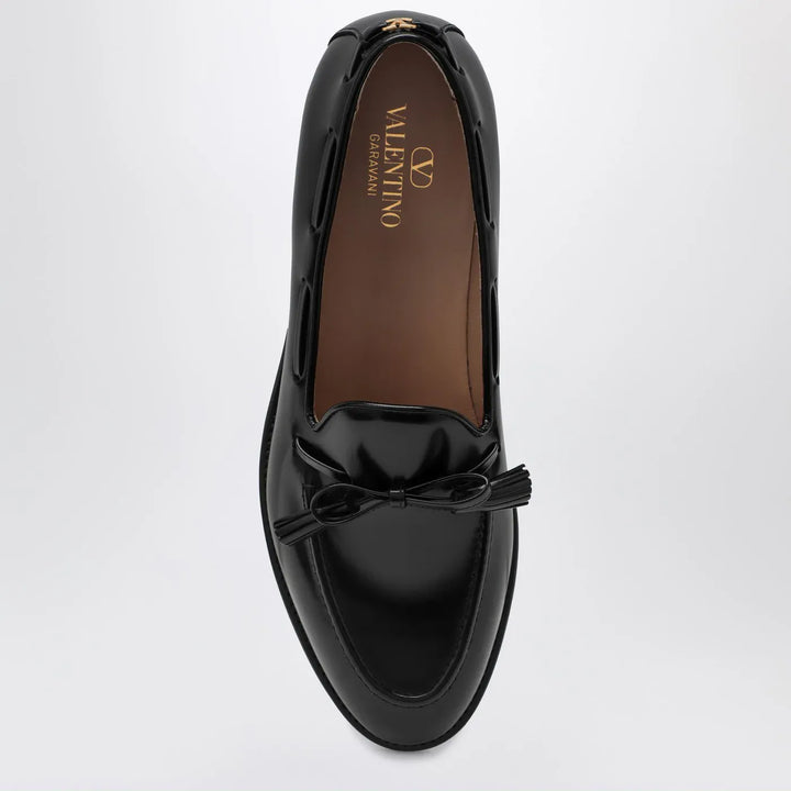 Valentino Garavani - Bowshire loafers in black glossy calfskin Brand Shoes