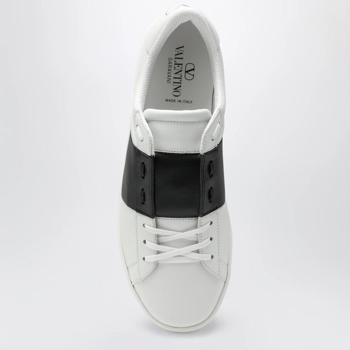 Valentino Garavani - Open Royco nappa calfskin sneakers in white/black Brand Shoes