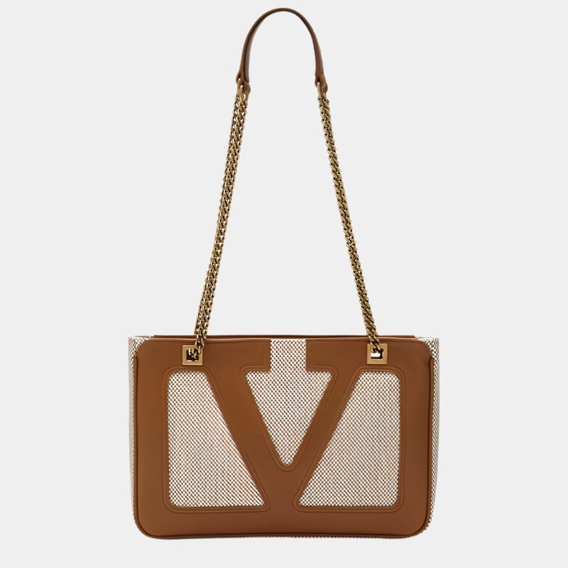 Valentino Garavani Shopper Bag UNI Valentino Garavani Small Viva Superstar Bag in Natural/Spice Canvas Valentino Garavani Small Viva Superstar Bag in Natural/Spice Canvas Brand