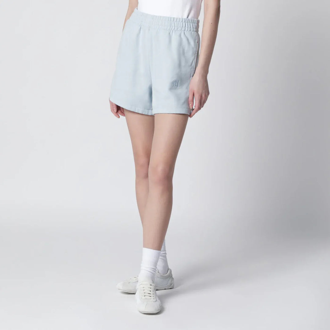 ANINE BING - Light blue cotton Shorts Brand Shorts
