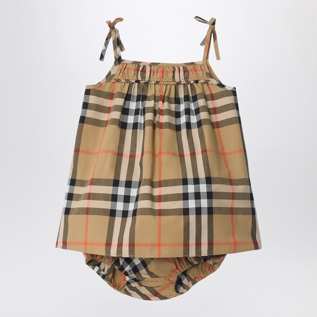 Shorts 12 Burberry - Beige dress and bloomer shorts set with Check pattern Brand