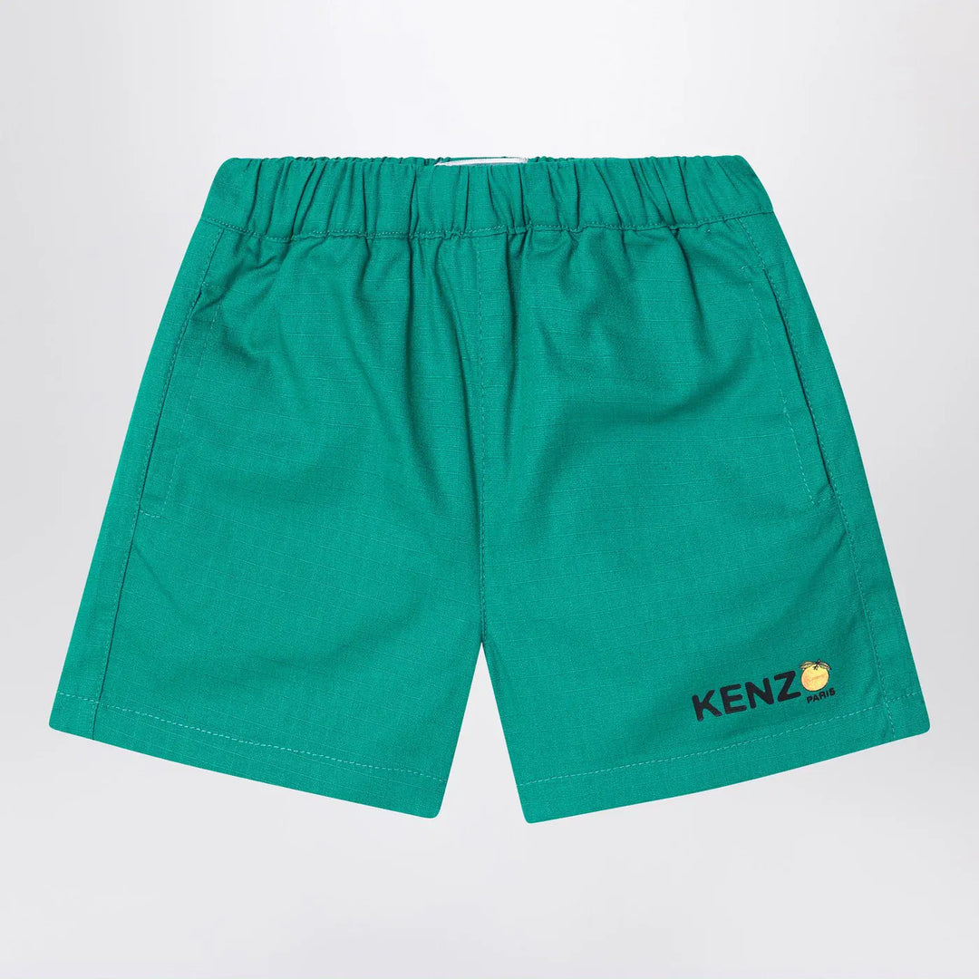 KENZO - Green cotton Shorts with logo Brand Shorts 12