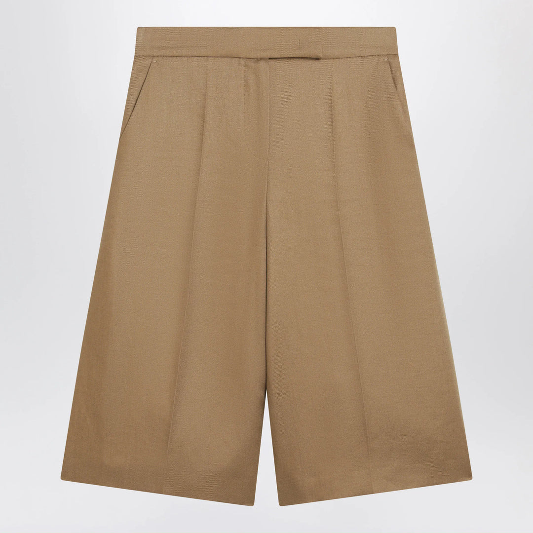 Max Mara - Sand-colored linen bermuda shorts Brand Shorts 38  IT