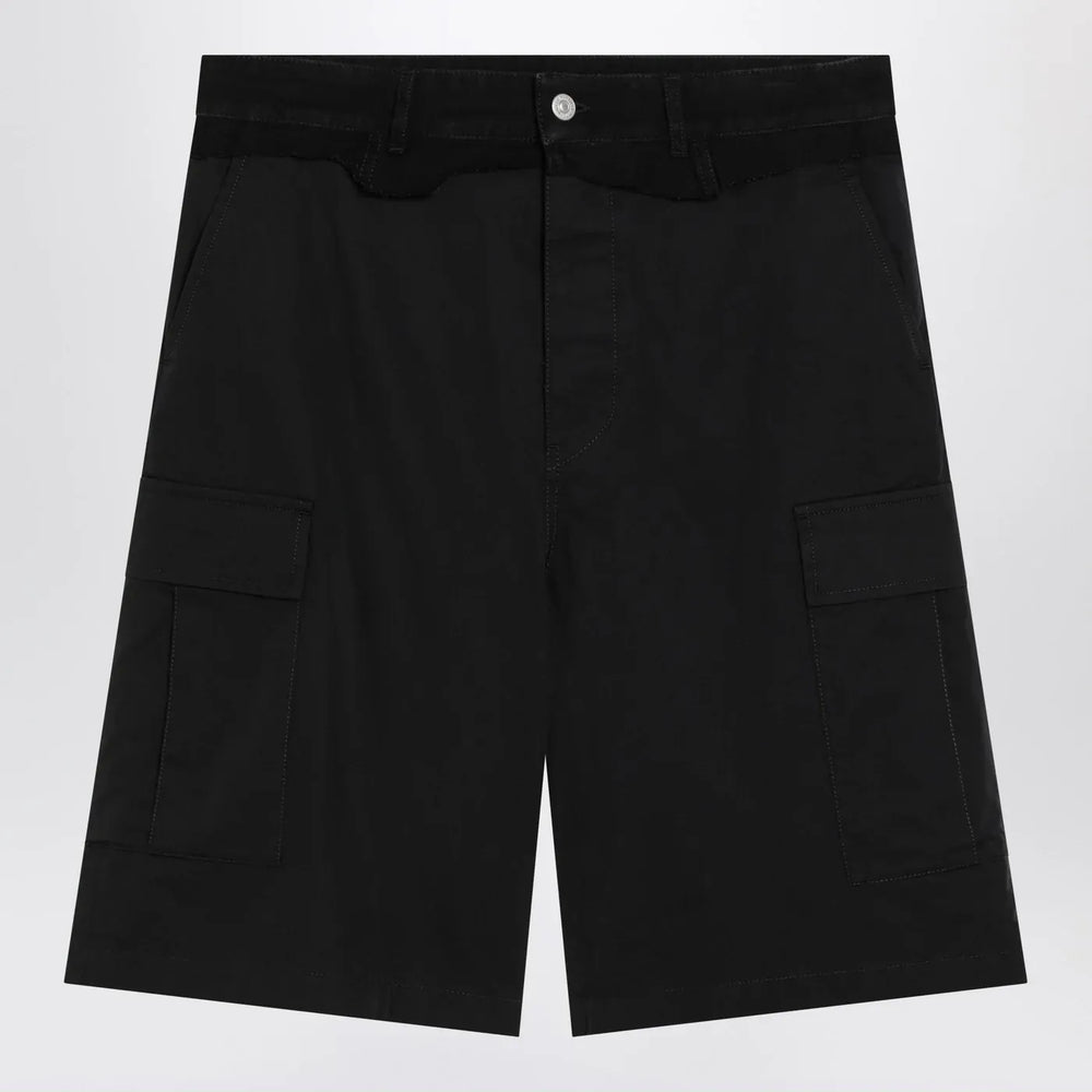 MM6 Maison Margiela - Black wool-blend cargo bermuda shorts Brand Shorts 46 IT