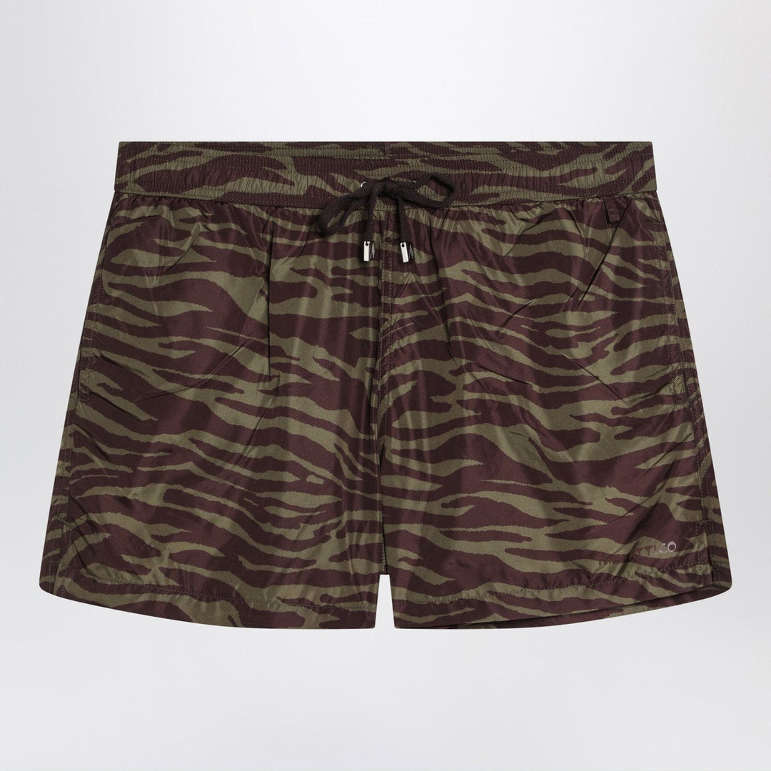 Shorts The Attico - Zebra shorts in khaki/brown nylon Brand