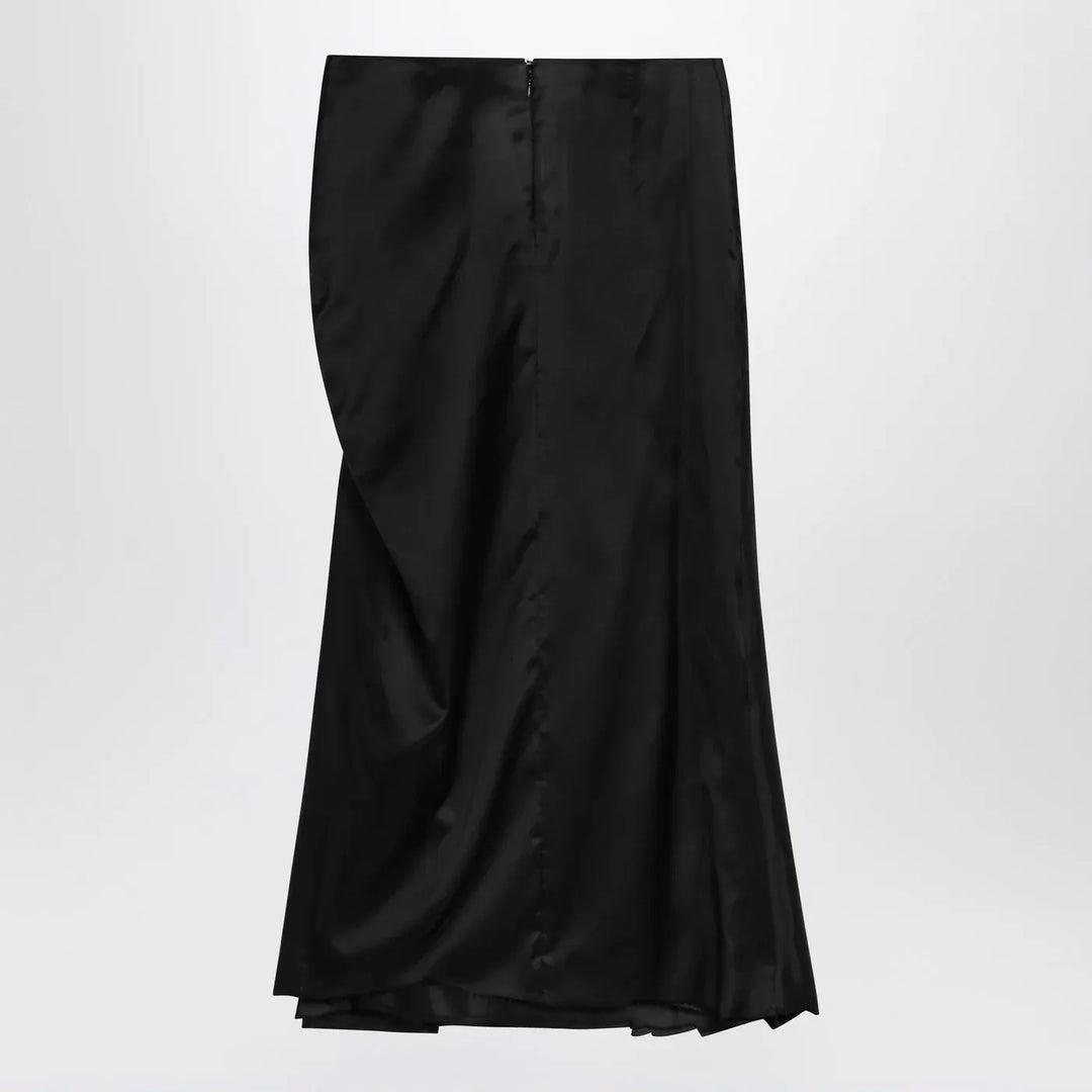 Balenciaga - Draped black skirt in cupro twill Brand Skirts 38  FR