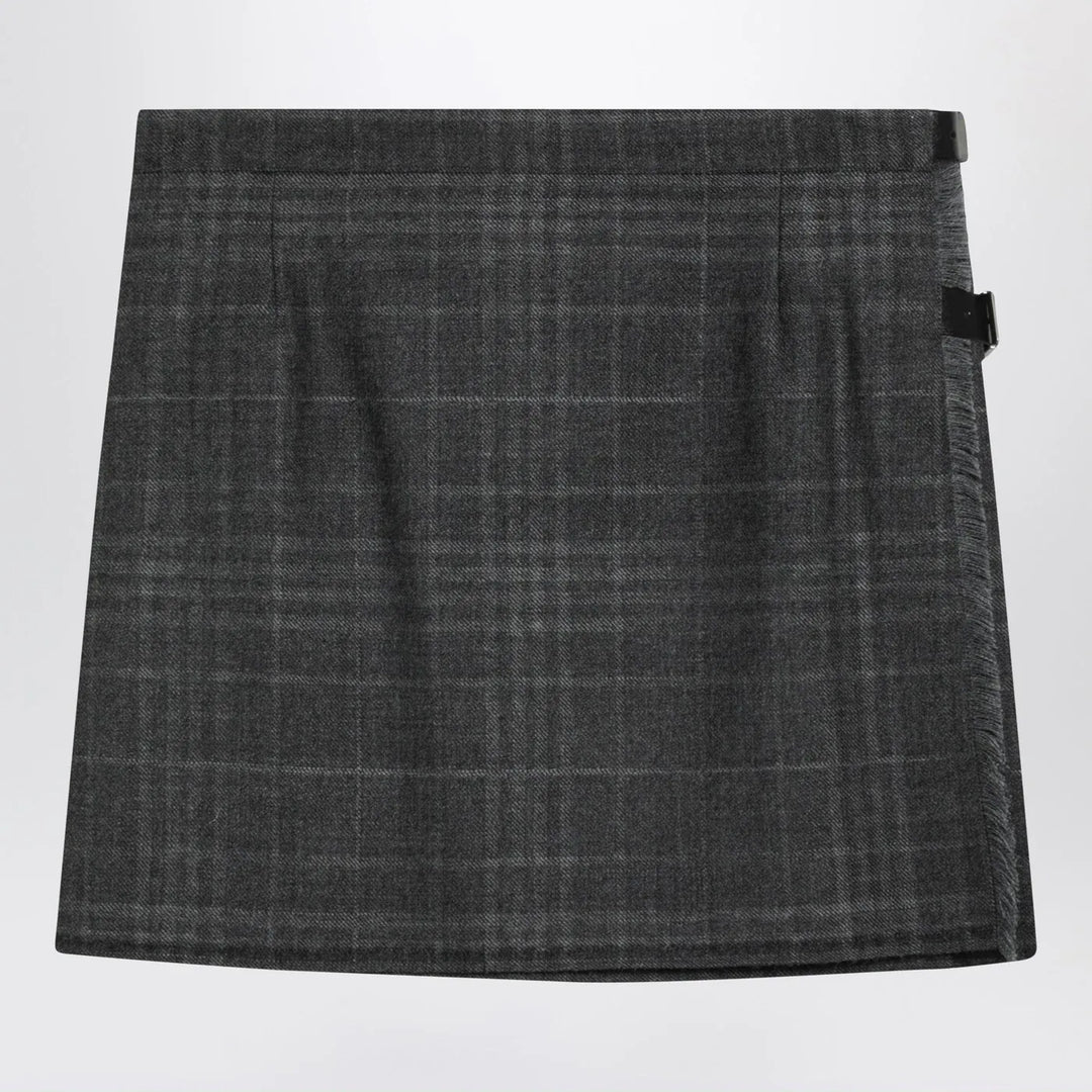 Balenciaga - Grey shadow-effect tartan mini skirt Brand Skirts 36  FR