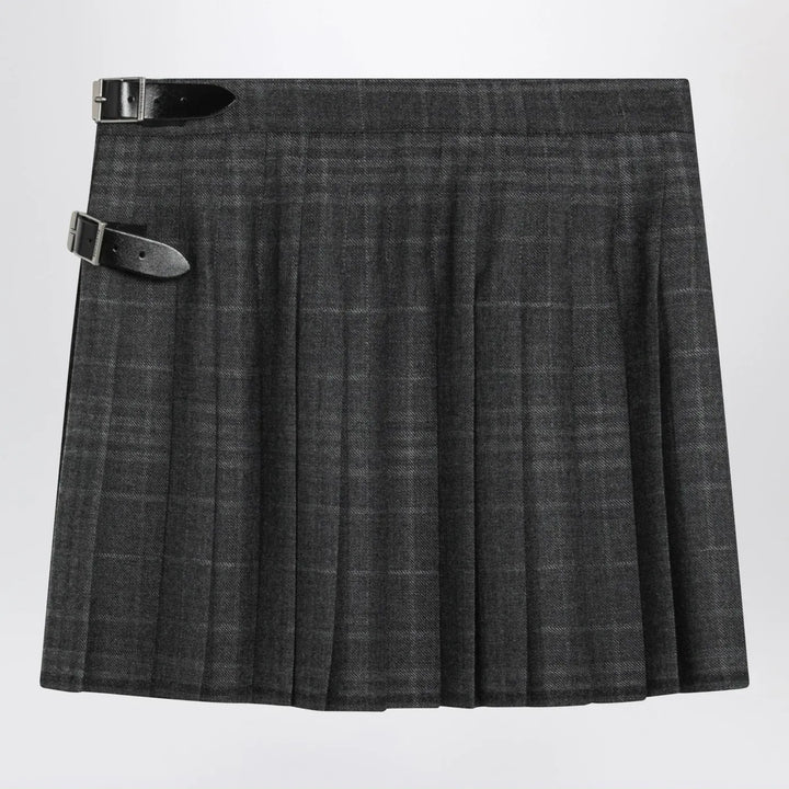 Balenciaga - Grey shadow-effect tartan mini skirt Brand Skirts 36  FR