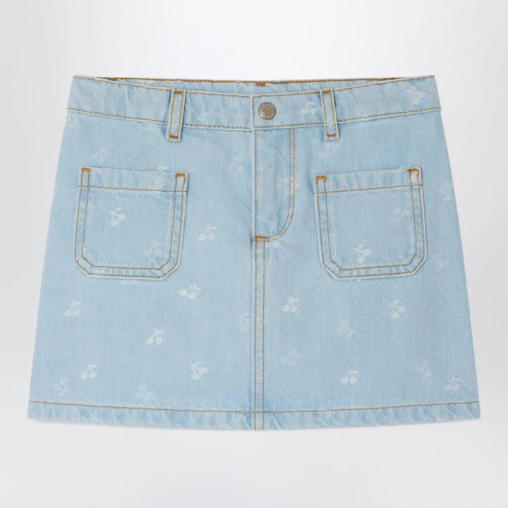 Bonpoint - Tison denim skirt with jacquard cherries Brand Skirts 4