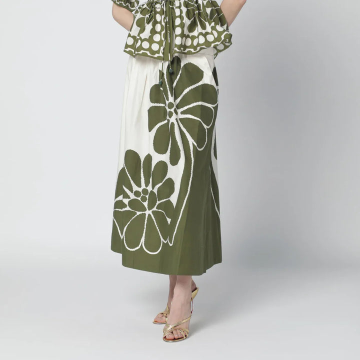FARM Rio - Palermo maxi skirt with green print Brand Skirts