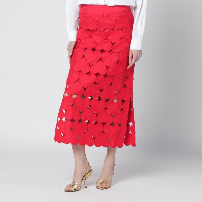 Skirts FARM Rio - Red linen Hearts skirt - M Brand