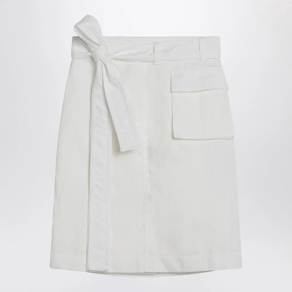 Ferragamo - White wrap skirt in cotton blend Brand Skirts 38  IT