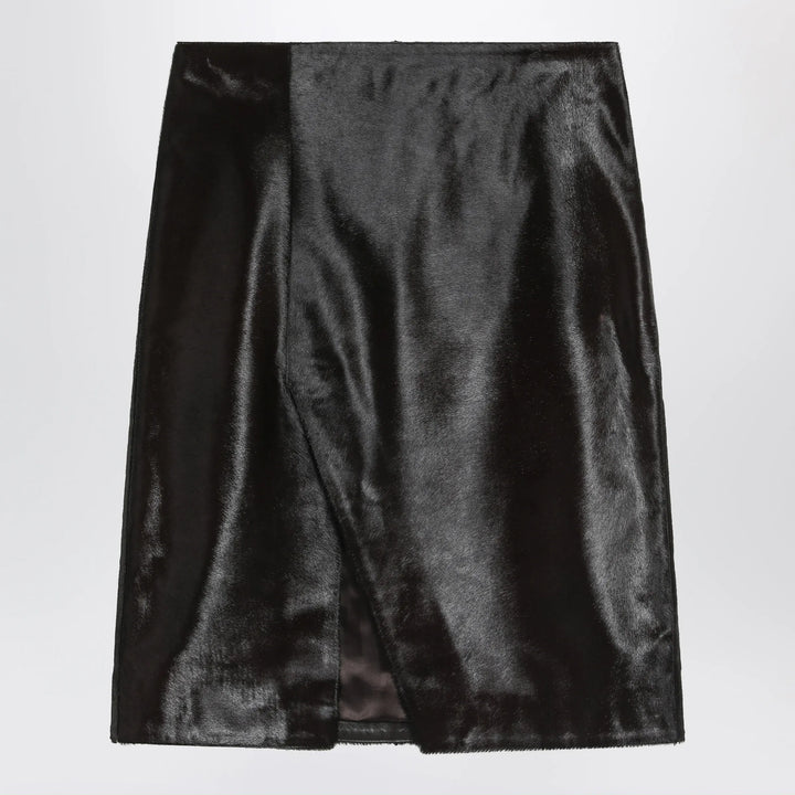 LouLou De Saison - Brown Myra skirt in pony-effect leather Brand Skirts 38  FR