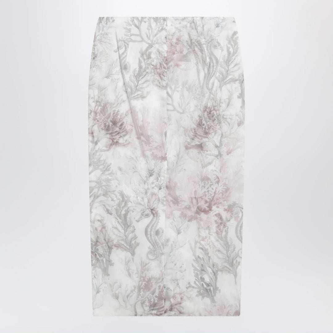 Max Mara - Pencil skirt in printed gabardine and organza Brand Skirts