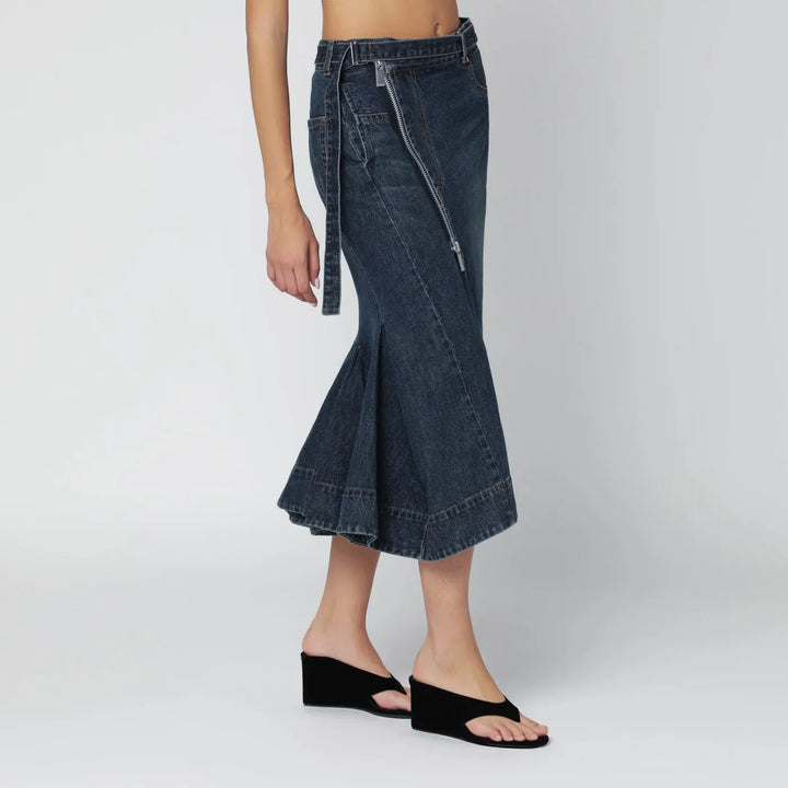 Sacai - Asymmetric blue denim skirt Brand Skirts 2