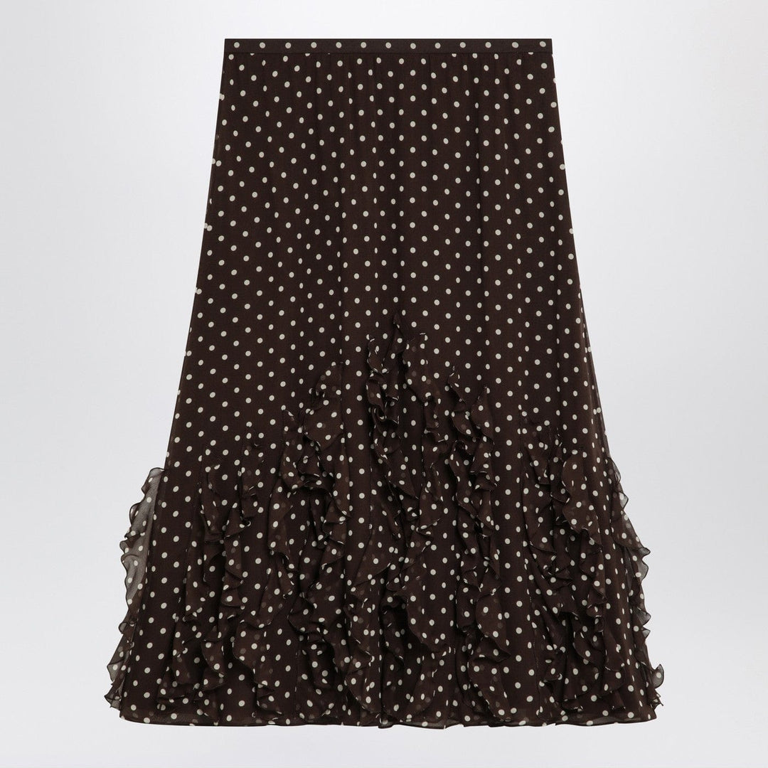 Skirts Valentino - Brown silk skirt with Plusdepois motif Brand