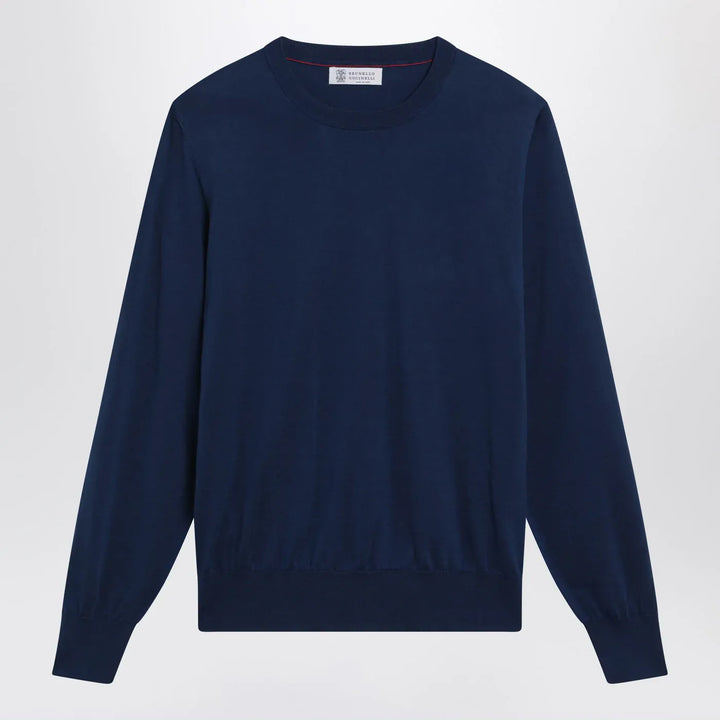 Brunello Cucinelli - Blue cotton sweater Brand Sweater 48 IT