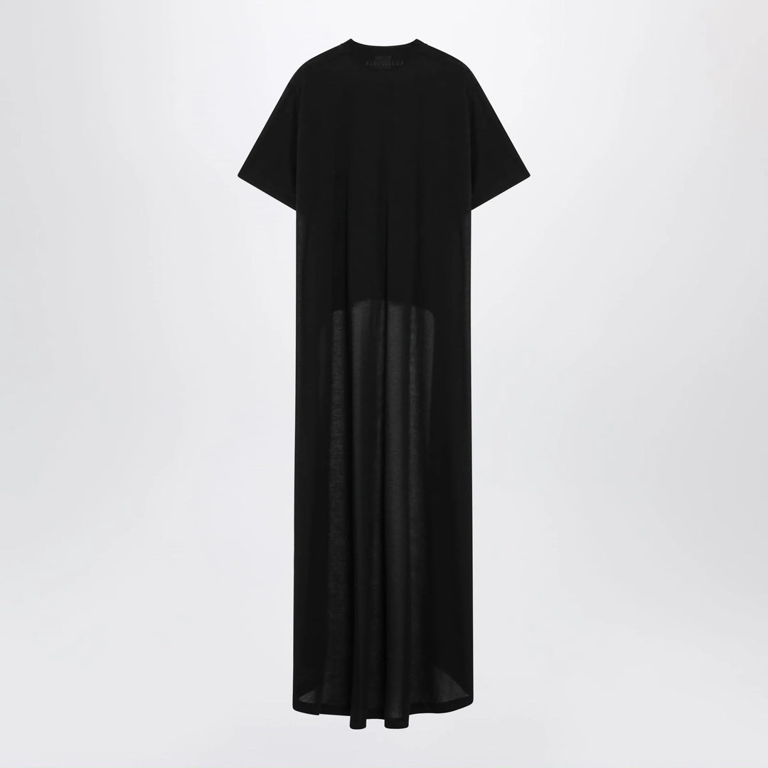 Balenciaga - Black maxi train T-shirt in cotton jersey Brand T-Shirt
