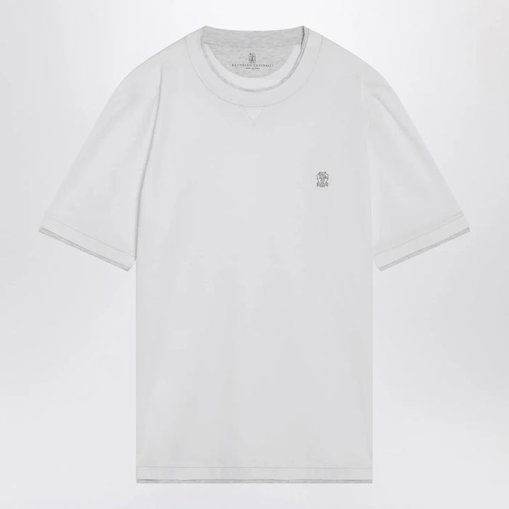 Brunello Cucinelli - White T-shirt with faux layering effect Brand T-Shirt XXL