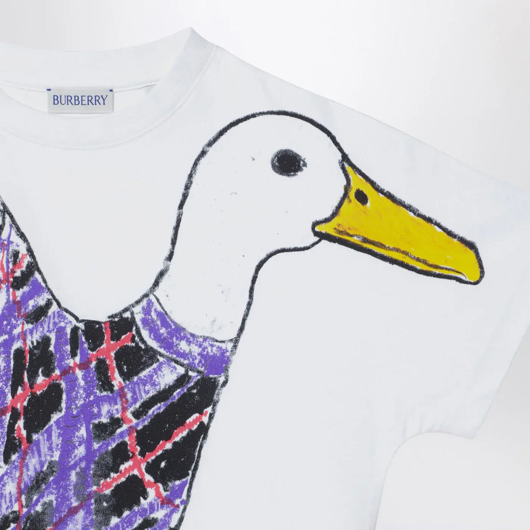 Burberry - White cotton T-shirt with print Brand T-Shirt 6
