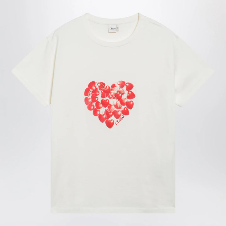 Chloé - White T-shirt with cherry logo print Brand T-Shirt