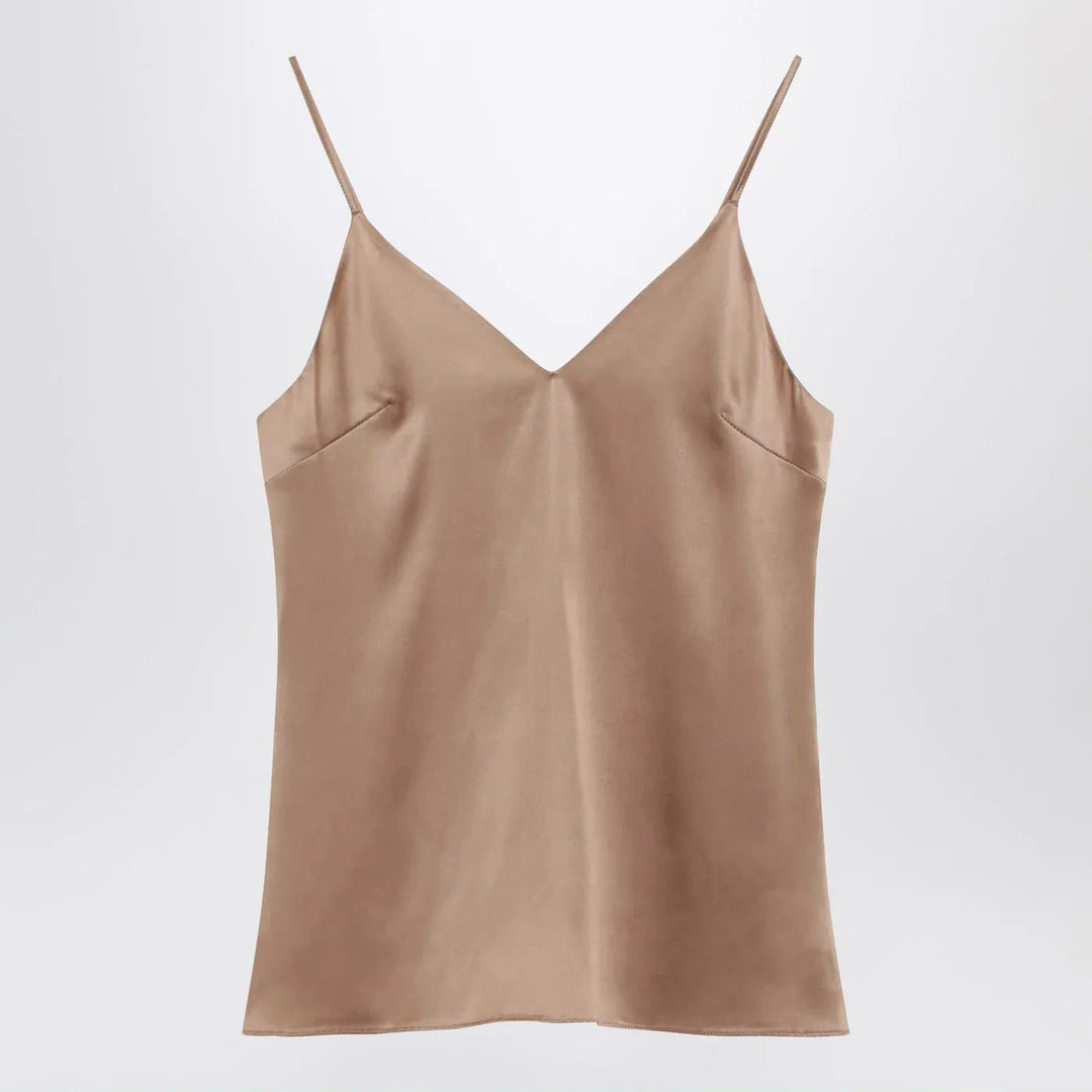 Brunello Cucinelli - Light beige silk-blend tank top Brand Tank M