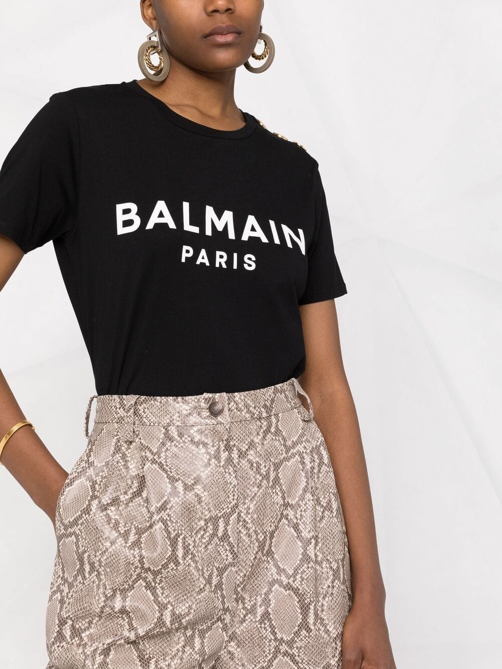 Balmain Topwear XS Balmain Cotton T-shirt Balmain Black Cotton T-shirt Brand