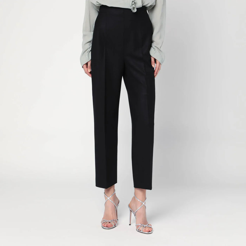 Alberta Ferretti - Black wool-blend trousers Brand Trousers 40  IT