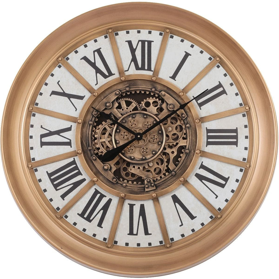 Chilli Wall Clock Gunner Round Provincial Wall Clock - Gold wash w/white Gunner Provincial Wall Clock – Gold Wash & White Brand