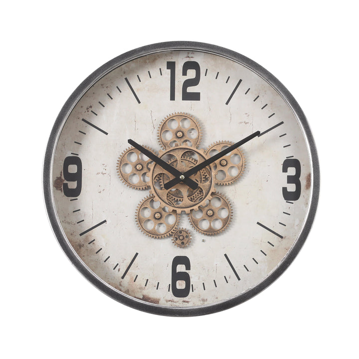 Chilli Wall Clock Harold D46cm Round Modern Moving Cogs Wall Clock - Natural silver Brand