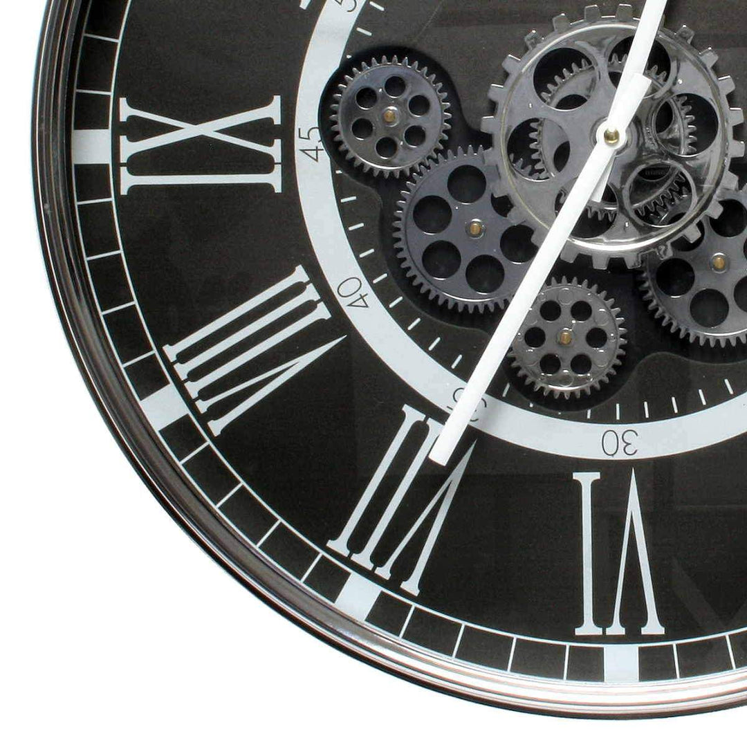 Chilli Wall Clock London Smoke D55cm Round Moving Cogs Wall Clock - Black Brand