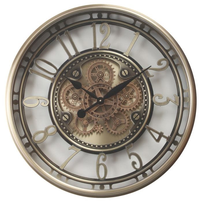 Chilli Wall Clock Maurice Industrial Wall Clock - Silver Brass wash Maurice 70cm Industrial Wall Clock – Silver & Brass Brand