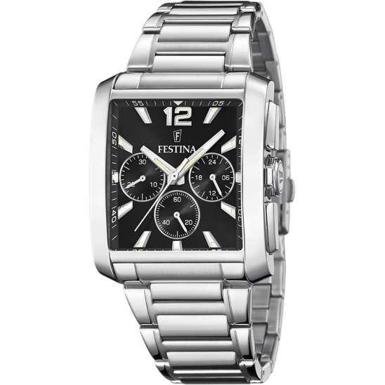 Festina Watch Festina Men's Black Rectangular Watch Bracelet Blue Dial 38mm Shop Now I Festina Men's Blue Rectangular Watch Bracelet Blue Dial 38mm Brand