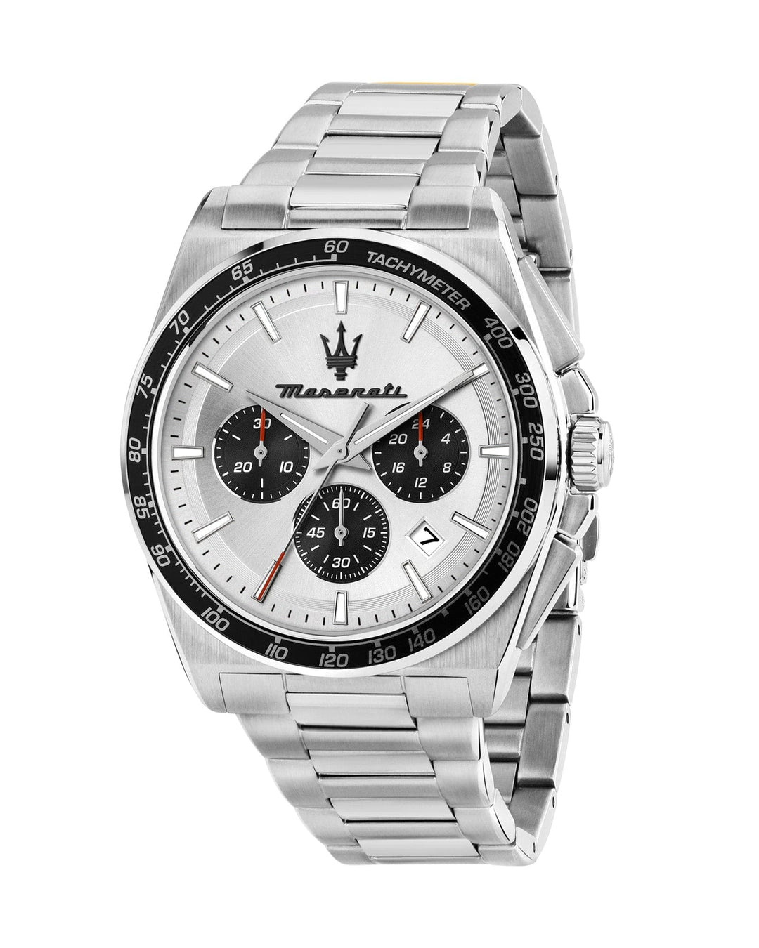 Watch Maserati Velocita 43mm Chrono Silver Dial Stainless Steel Strap Watch Brand