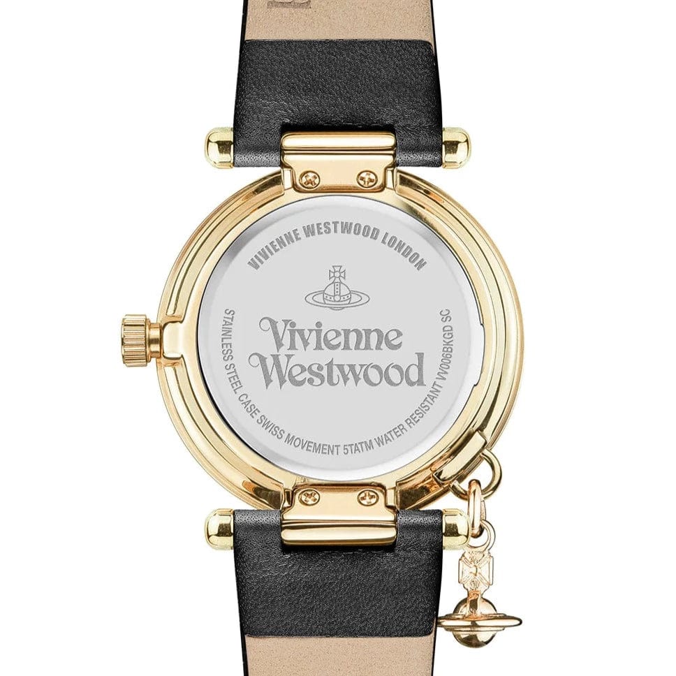 Vivienne Westwood Watch Vivienne Westwood Orb II Watch Black Gold Set With Leather Strap Vivienne Westwood I Designer Watches For Women I Black Gold with Leather Strap Brand