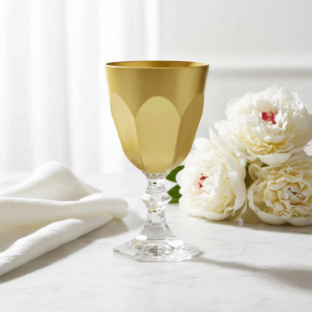 Mario Luca Giusti Dolce Vita Water Goblet Gold Set of 6 Brand Wine Goblets