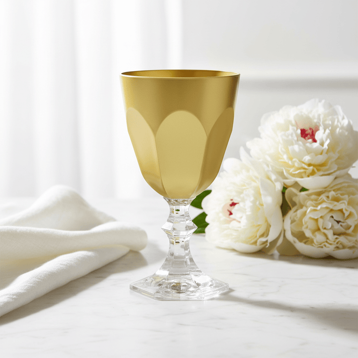 Mario Luca Giusti Dolce Vita Water Goblet Gold Set of 6 Brand Wine Goblets