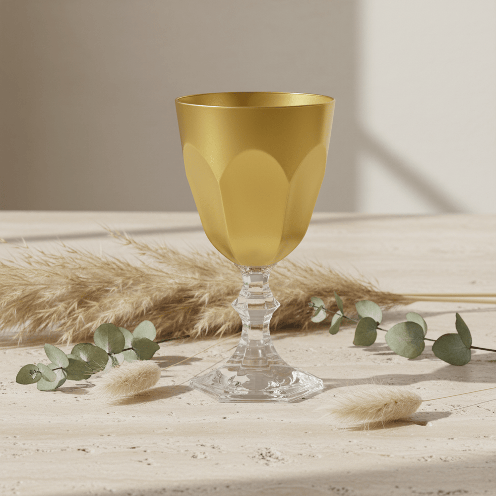 Mario Luca Giusti Dolce Vita Wine Goblet Gold Set of 6 Brand Wine Goblets