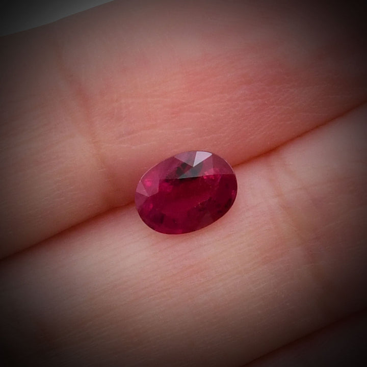 1.44 Carat Red  Oval Ruby