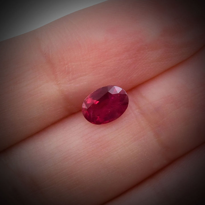1.36 Carat Red  Oval Ruby