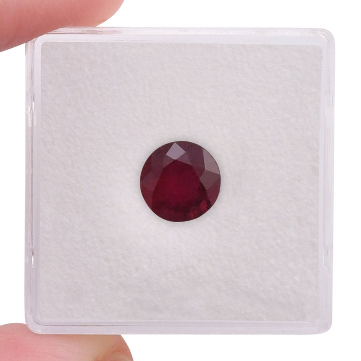 1.67 Carat Red  Round Ruby