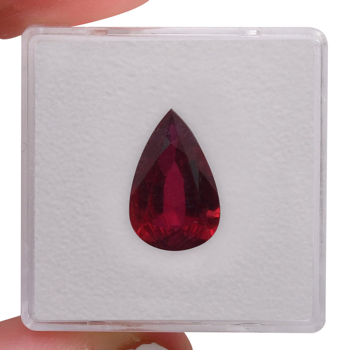 3.05 Carat Red MOZAMBIQUE Pear Ruby CD No Heat